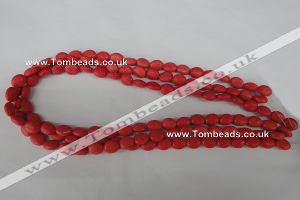 COV23 15.5 inches 8*10mm oval synthetic coral beads wholesale