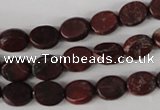 COV35 15.5 inches 8*10mm oval brecciated jasper beads wholesale