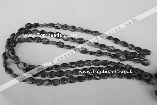 COV46 15.5 inches 8*10mm oval black labradorite beads wholesale