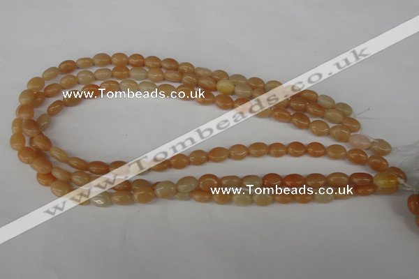COV47 15.5 inches 8*10mm oval pink aventurine beads wholesale