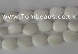 COV48 15.5 inches 8*10mm oval white shell beads wholesale