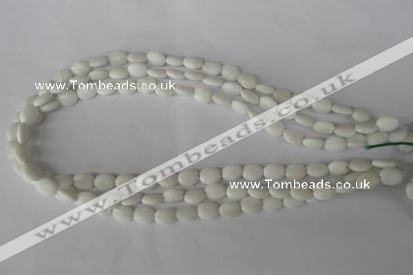 COV48 15.5 inches 8*10mm oval white shell beads wholesale