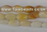 COV55 15.5 inches 8*12mm oval yellow jade gemstone beads wholesale