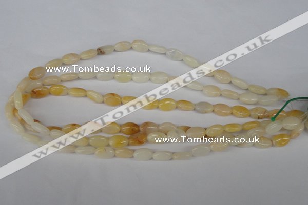 COV55 15.5 inches 8*12mm oval yellow jade gemstone beads wholesale