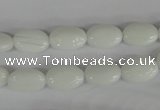 COV58 15.5 inches 8*12mm oval white porcelain beads wholesale