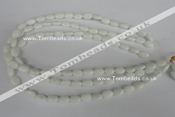 COV58 15.5 inches 8*12mm oval white porcelain beads wholesale