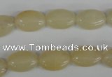 COV68 15.5 inches 10*14mm oval yellow jade beads wholesale