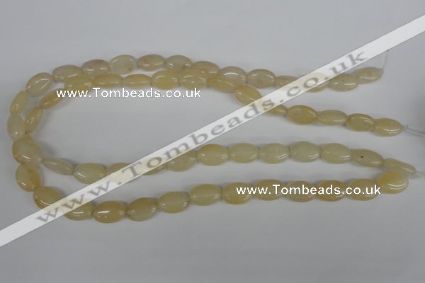 COV68 15.5 inches 10*14mm oval yellow jade beads wholesale