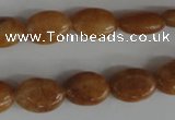 COV69 15.5 inches 10*14mm oval yellow jade beads wholesale