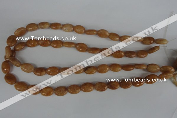 COV69 15.5 inches 10*14mm oval yellow jade beads wholesale