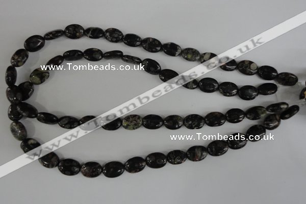 COV71 15.5 inches 10*14mm oval plum blossom jade beads wholesale