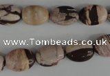 COV75 15.5 inches 10*14mm oval zebra jasper beads wholesale