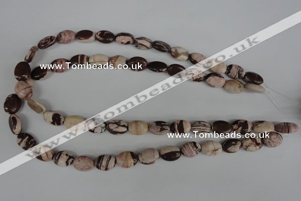 COV75 15.5 inches 10*14mm oval zebra jasper beads wholesale