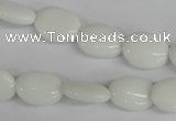 COV82 15.5 inches 10*14mm oval white porcelain beads wholesale