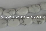 COV86 15.5 inches 10*14mm oval white howlite turquoise beads wholesale