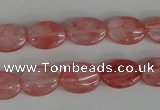 COV91 15.5 inches 10*14mm oval cherry quartz beads wholesale