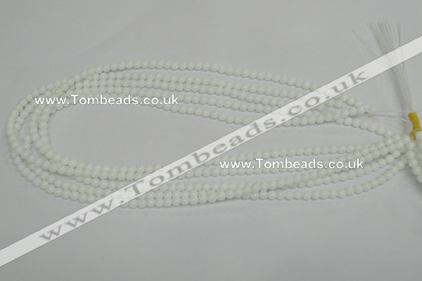 CPB01 15.5 inches 4mm round white porcelain beads wholesale