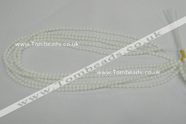 CPB01 15.5 inches 4mm round white porcelain beads wholesale