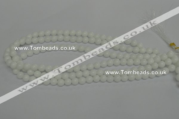 CPB03 15.5 inches 8mm round white porcelain beads wholesale
