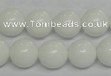 CPB06 15.5 inches 14mm round white porcelain beads wholesale