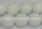 CPB08 15.5 inches 18mm round white porcelain beads wholesale