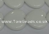 CPB107 15.5 inches 25*25mm heart white porcelain beads wholesale