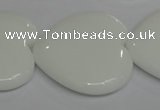 CPB109 15.5 inches 35*35mm heart white porcelain beads wholesale