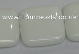 CPB117 15.5 inches 30*30mm square white porcelain beads wholesale