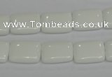 CPB121 15.5 inches 12*16mm rectangle white porcelain beads wholesale