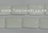 CPB122 15.5 inches 15*20mm rectangle white porcelain beads wholesale