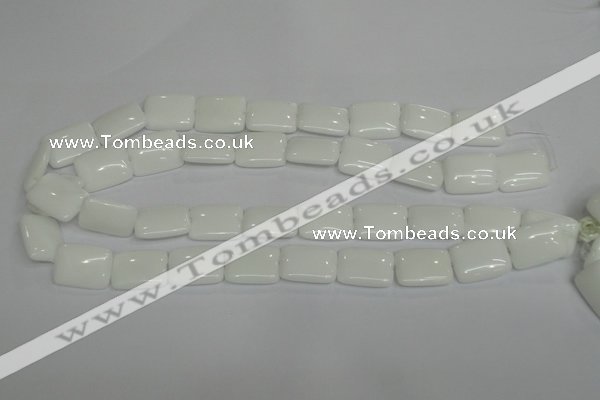 CPB122 15.5 inches 15*20mm rectangle white porcelain beads wholesale