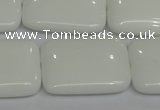 CPB124 15.5 inches 22*30mm rectangle white porcelain beads wholesale