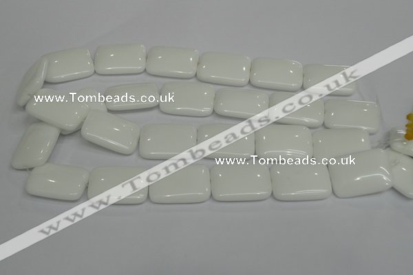 CPB124 15.5 inches 22*30mm rectangle white porcelain beads wholesale