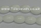 CPB17 15.5 inches 10*14mm rice white porcelain beads wholesale