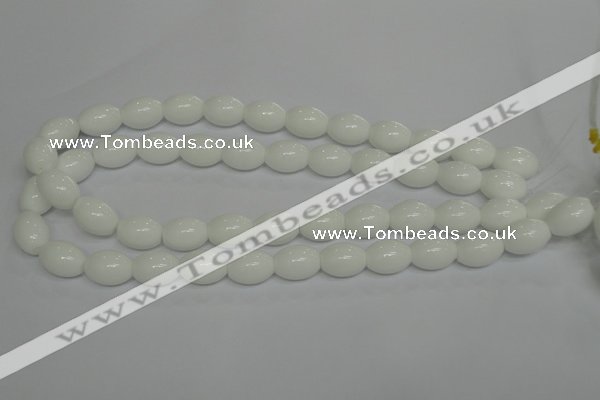 CPB17 15.5 inches 10*14mm rice white porcelain beads wholesale