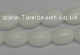 CPB18 15.5 inches 12*16mm rice white porcelain beads wholesale