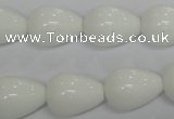CPB24 15.5 inches 13*18mm teardrop white porcelain beads wholesale