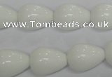 CPB24 15.5 inches 13*18mm teardrop white porcelain beads wholesale