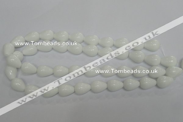 CPB24 15.5 inches 13*18mm teardrop white porcelain beads wholesale