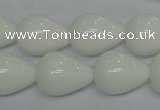 CPB25 15.5 inches 15*20mm teardrop white porcelain beads wholesale