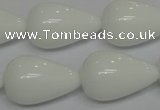 CPB26 15.5 inches 15*25mm teardrop white porcelain beads wholesale