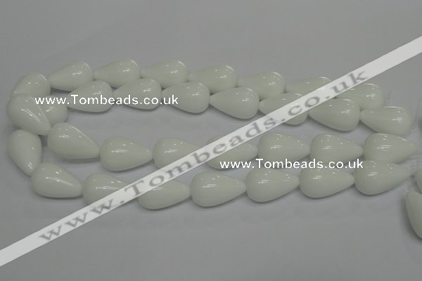 CPB26 15.5 inches 15*25mm teardrop white porcelain beads wholesale