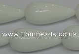 CPB27 15.5 inches 10*30mm teardrop white porcelain beads wholesale