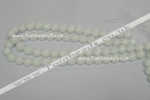 CPB35 15.5 inches 12mm faceted round white porcelain beads wholesale