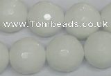 CPB38 15.5 inches 18mm faceted round white porcelain beads wholesale