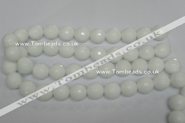 CPB38 15.5 inches 18mm faceted round white porcelain beads wholesale