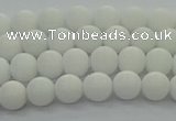 CPB411 15.5 inches 6mm round matte white porcelain beads