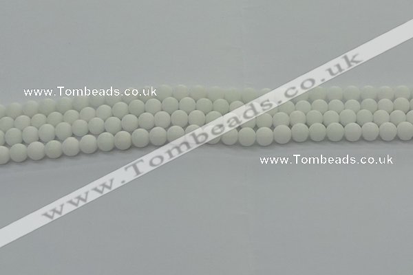 CPB411 15.5 inches 6mm round matte white porcelain beads