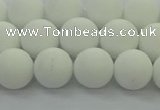 CPB413 15.5 inches 10mm round matte white porcelain beads