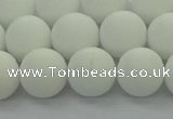 CPB414 15.5 inches 12mm round matte white porcelain beads